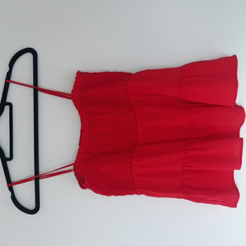 Red Spaghetti Straps Top.  Size Large